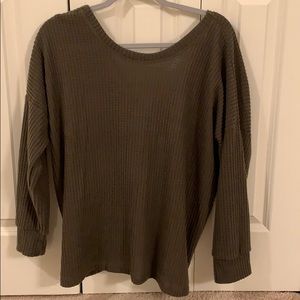 NEVER BEEN WORN Waffle Twist Knot Back Shirt